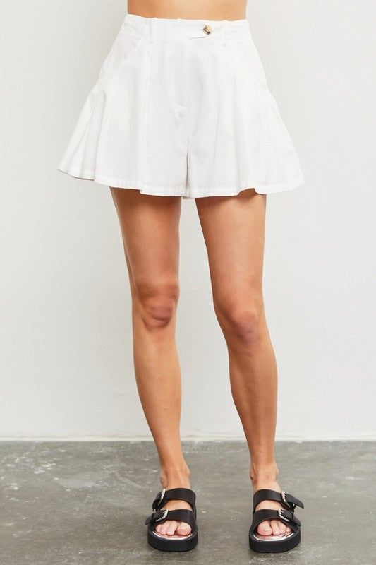 White Flare Short