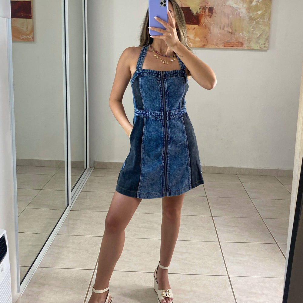 
                      
                        Zipper Denim Dress
                      
                    