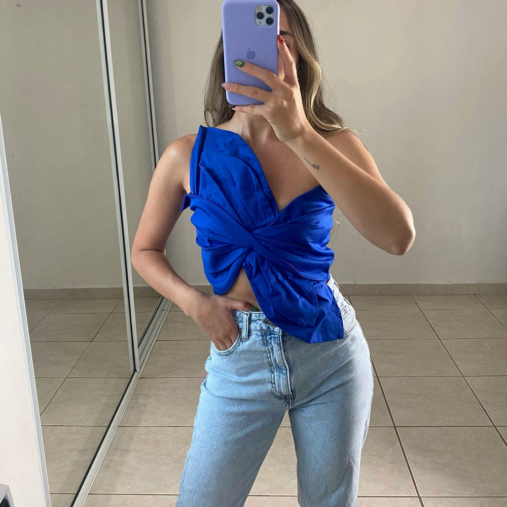 Blue Bow Top