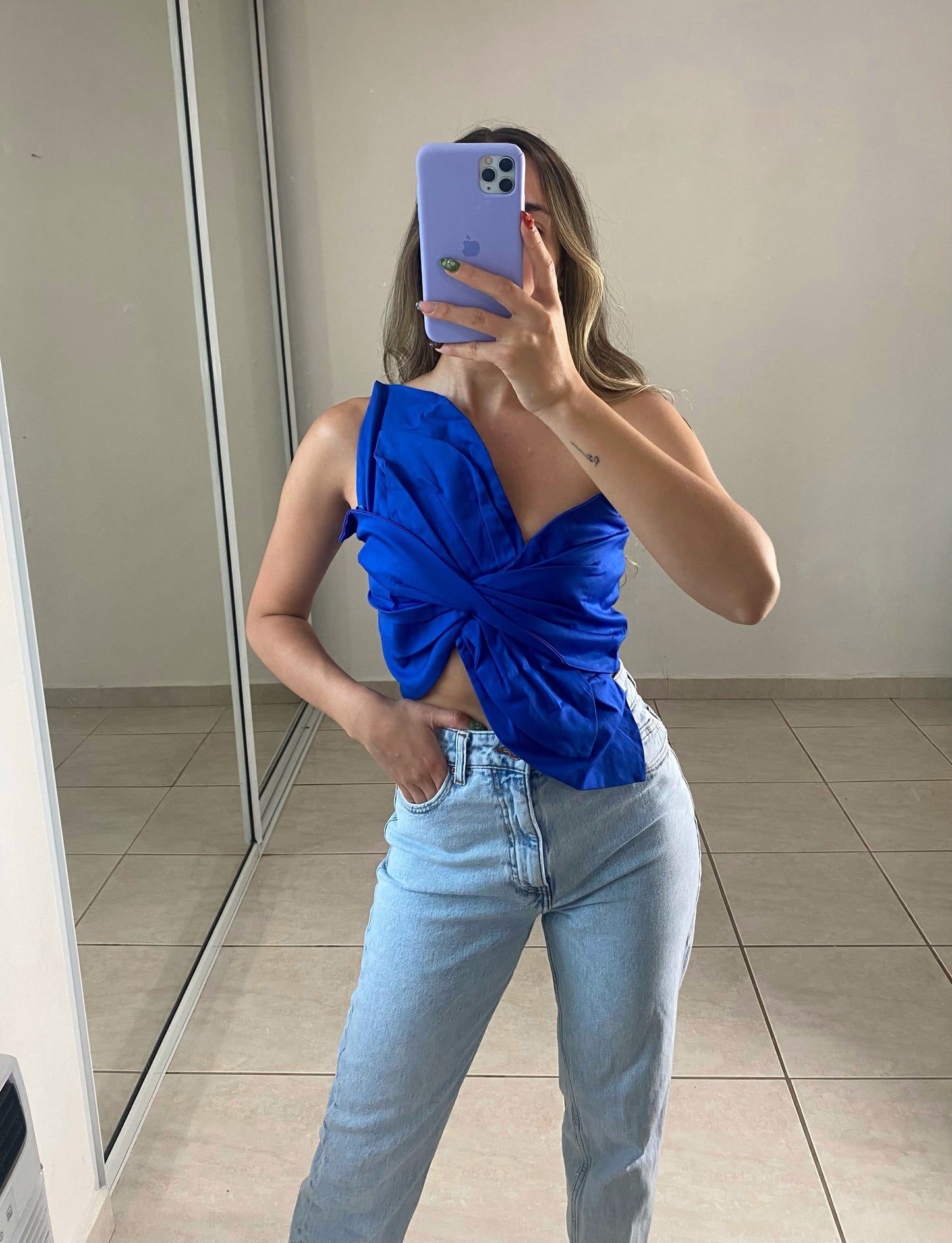 Blue Bow Top